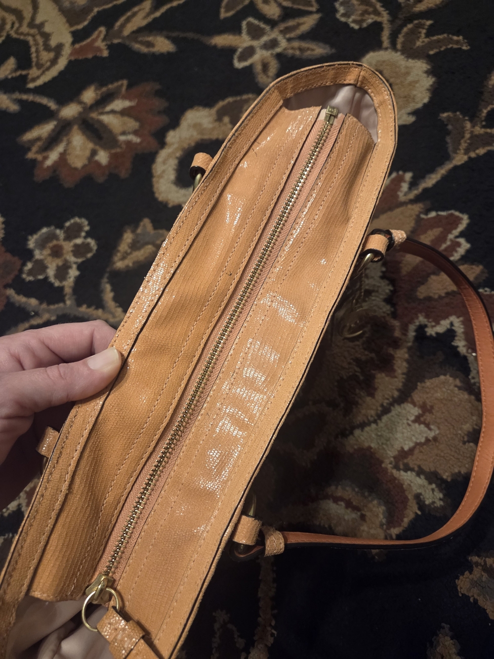 Coach Straw Tote with Tan Leather Trim - Picture 9 of 9